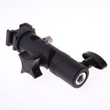 E Type Universal Metal Flash Hot Shoe Speedlite Umbrella Holder Light Stand Bracket With 1/4" To 3/8" Screw Mount Swivel Adapter