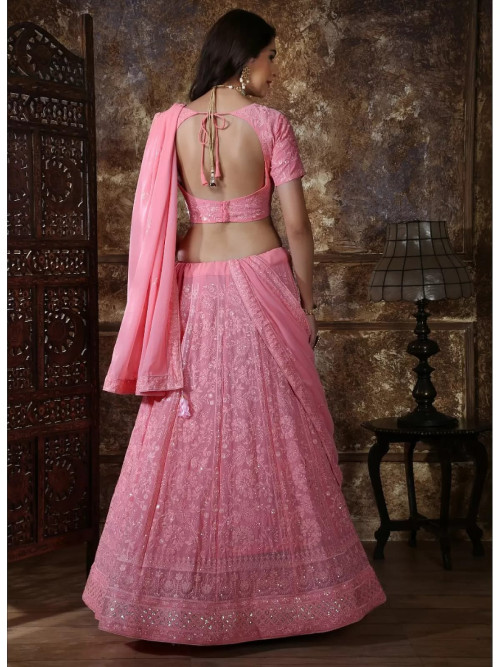 Light Pink Embroidery Lehenga