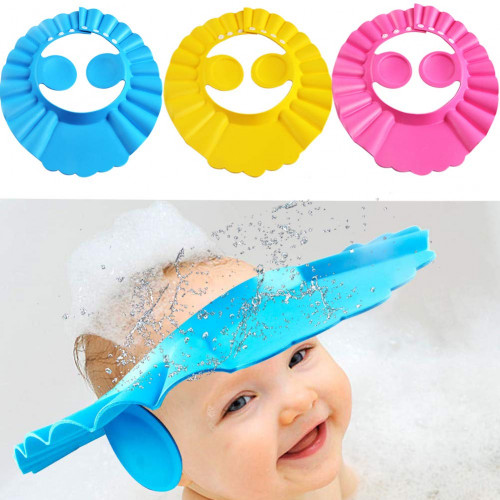 1Pcs Kids Shower Cap with Ear Protection Bath Caps Adjustable Soft Shampoo Bathing Hat Cap for Kids Toddler