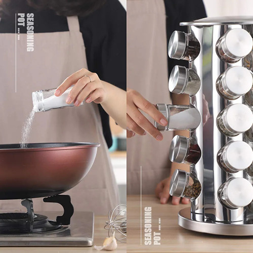 20 pc rotating glass spice jar