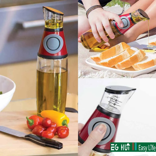 Press Measurable Condiment Glass Bottle