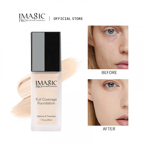 IMAGIC Liquid Foundation Cream- Full Coverage Concealer Face Base Makeup Oil-control