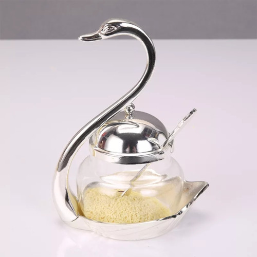 Swan Sugar Bowl With Spoon Set
