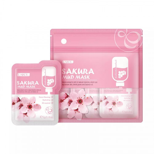 LAIKOU Japan Sakura Mud Face Mask Anti Wrinkle Night Facial Packs Skin Clean Dark Circle Moisturize Anti-Aging For Face