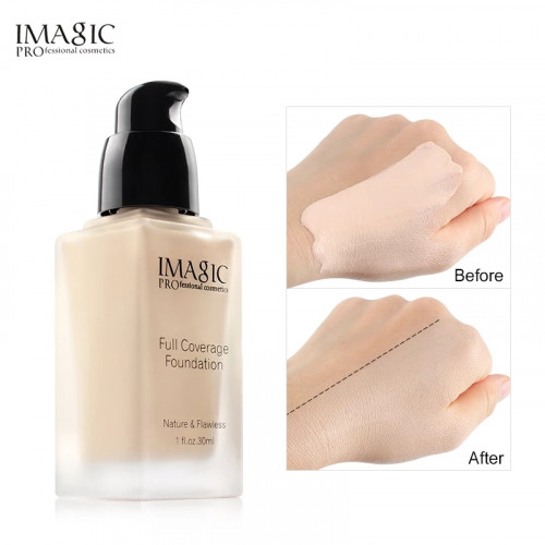 IMAGIC Liquid Foundation Cream- Full Coverage Concealer Face Base Makeup Oil-control