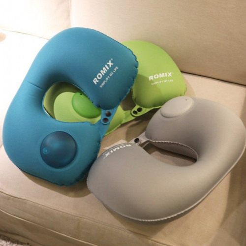 Travel back cushion pillow inflatable & foldable