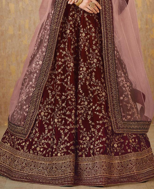 Maroon Bridal Lehenga Choli