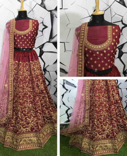 Maroon Bridal Lehenga Choli