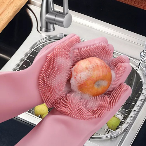 Wonderlife Magic Silicone Rubber Dish Wash Gloves