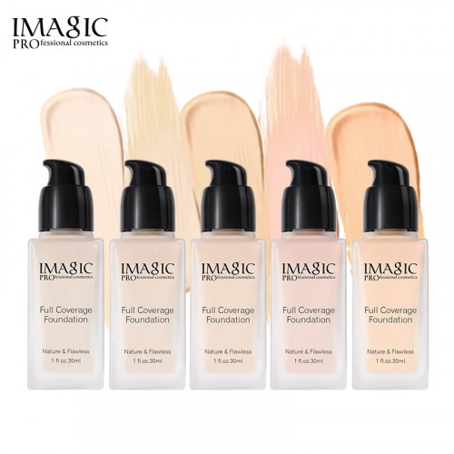 IMAGIC Liquid Foundation Cream- Full Coverage Concealer Face Base Makeup Oil-control