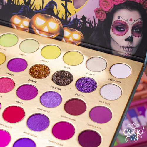 56 Colors Halloween Night Ghost Gorgeous Rock Roll Eye Shadow Tray Glitter High Pigment Eye Shadow Glitter Eyeshadow Palette