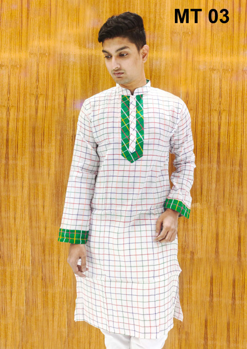 Half Silk Stitched Panjabi For Men