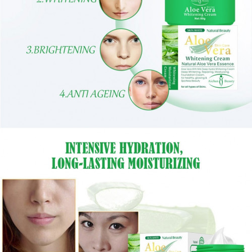 Aichun Beauty Skin Care Natural Moisturizing Nourishing Anti Spot Whitening Foundation Aloe Vera Face Cream