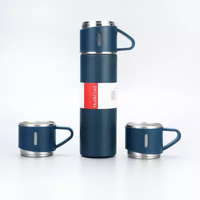 Cozy Water Bottle Bullet Double-Layer Stainless Steel Vacuum Thermos Coffee Tumbler Travel Mug 500Ml Business Trip Water Bottle