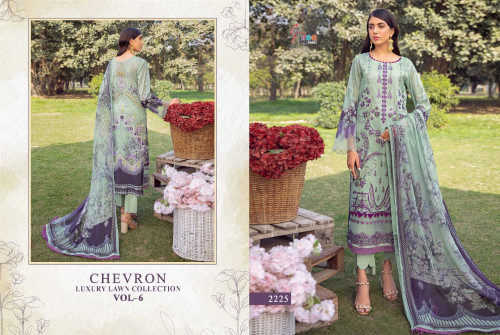 Chevron Luxury Lawn Vol-6 Embroidery Lawn