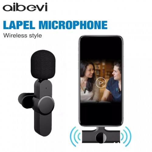 Type-C Lightnings Plug Play Lapel Microphone Wireless Lavalier Mic For Live Stream Vloggers Interview Auto-Syncs Clip-On