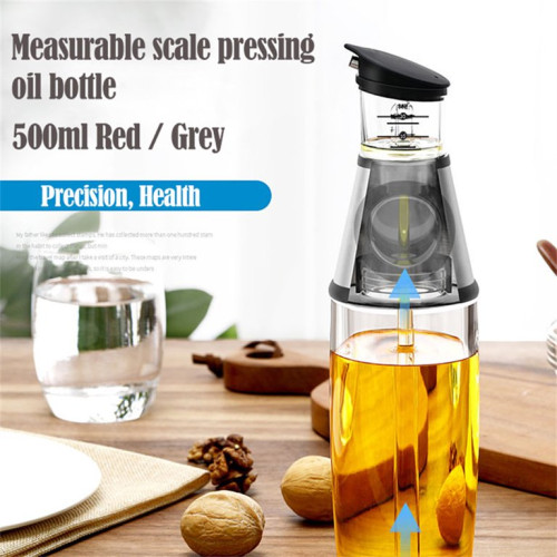 Press Measurable Condiment Glass Bottle