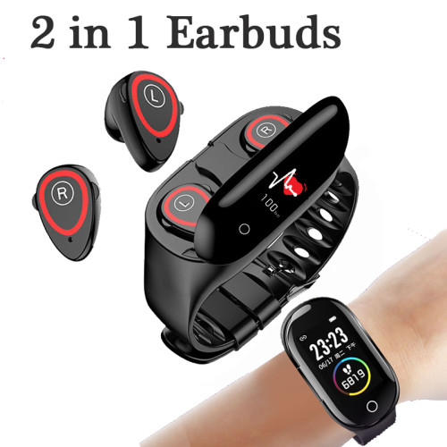 2 In 1 Lemfo M1 Wireless Bluetooth Earphone Sport Watch Wristband