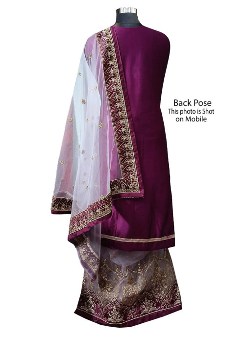 Purple Sharara Top Lehenga