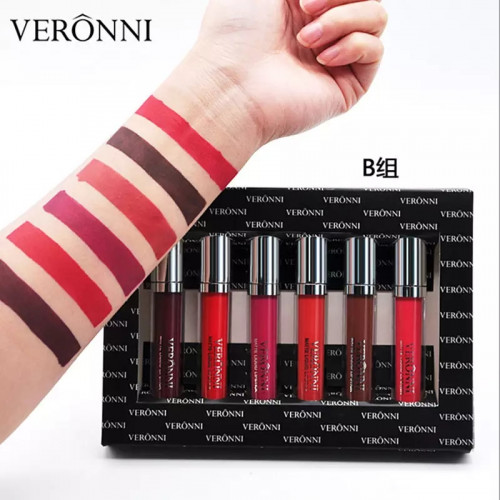 VERONNI Waterproof Matte Liquid Lipstick Set 6pcs