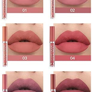 6Pcs/Set Sexy Liquid Lipstick Waterproof Long Lasting Moist Lip