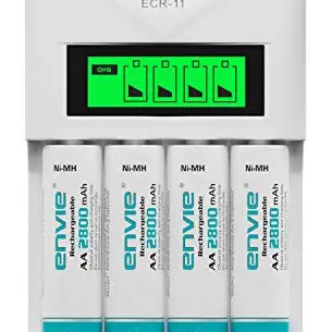 Envie ECR 11 Speedster LCD Charger For AA And AAA Ni-Mh Rechargeable Batteries (White)