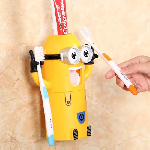 Minion Toothpaste Dispenser And Brush Holder