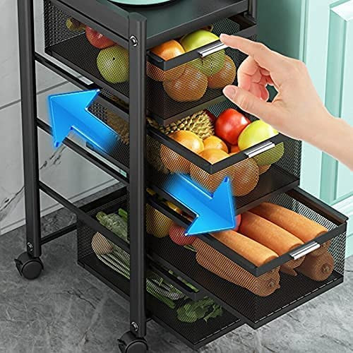 Multi-Functional Fruit And Vegetable Drawer Type Storage Rack