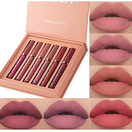 6Pcs/Set Sexy Liquid Lipstick Waterproof Long Lasting Moist Lip