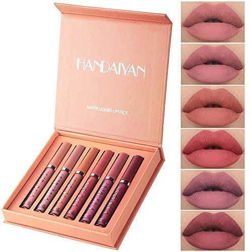 6Pcs/Set Sexy Liquid Lipstick Waterproof Long Lasting Moist Lip