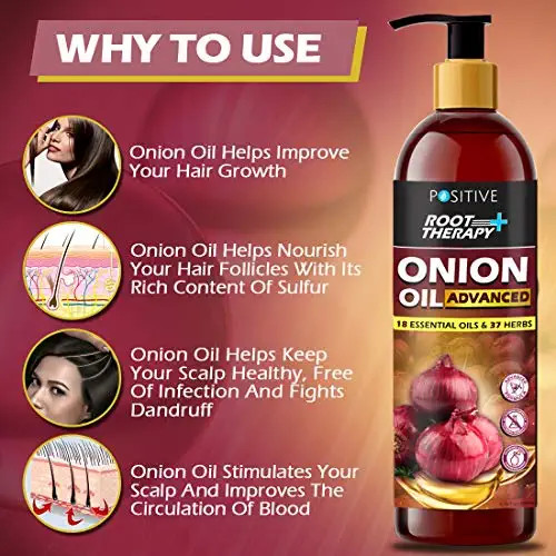 Positive Root Therapy plus Advance Red Onion Oil for Hair Growth with 18 Essential Oils & 37 Herbs, 200 ml