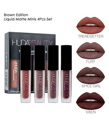 HUDA BEAUTY Liquid Matte Lip Color - Brown Edition (Set of 4)