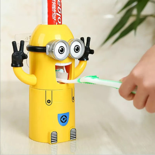 Minion Toothpaste Dispenser And Brush Holder