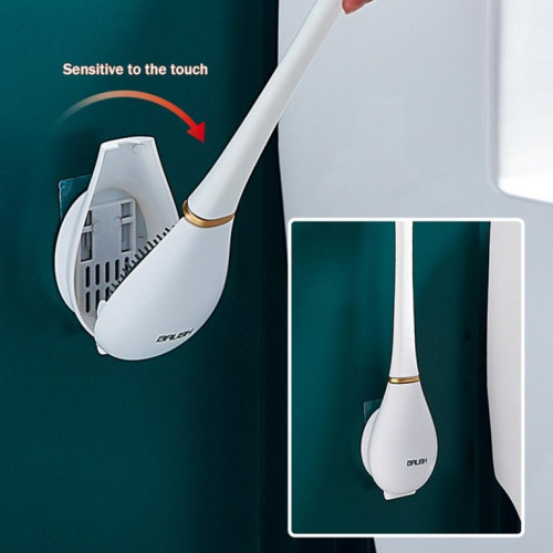 Wall-Mounted Silicone Brush Head Toilet Brush Automatic Opening And Closing
