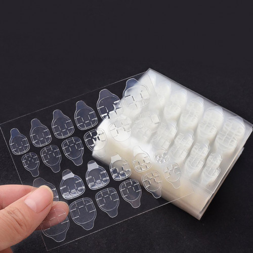 Double-side Glue Sticker Transparent Flexible Fake Nail Tips Adhesive Nail Glue Clear Sticker (6piece) 