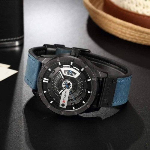 CURREN 8301 Men’s PU Leather Quartz Watch