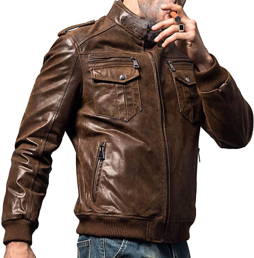Biker Top Model Genuine Leather Jacket