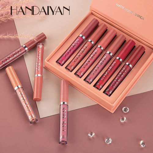 6Pcs/Set Sexy Liquid Lipstick Waterproof Long Lasting Moist Lip