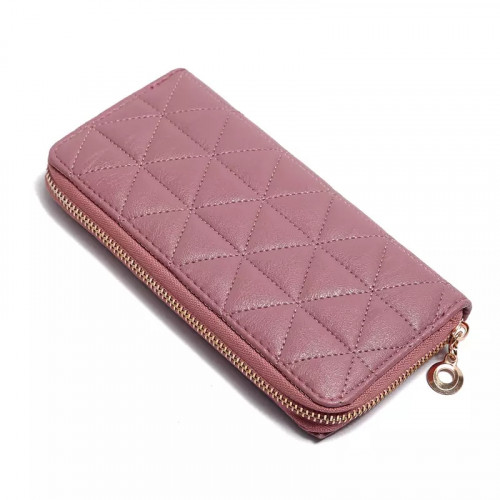 Simple Solid Color Women's Long Wallet Large-capacity Zipper Clutch Bag