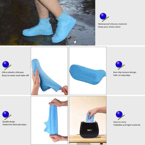 Non- Slip Silicone Rain Boot Shoe Cover Waterproof