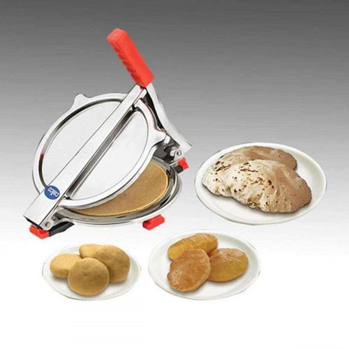 Manual Roti Maker - Silver and Red