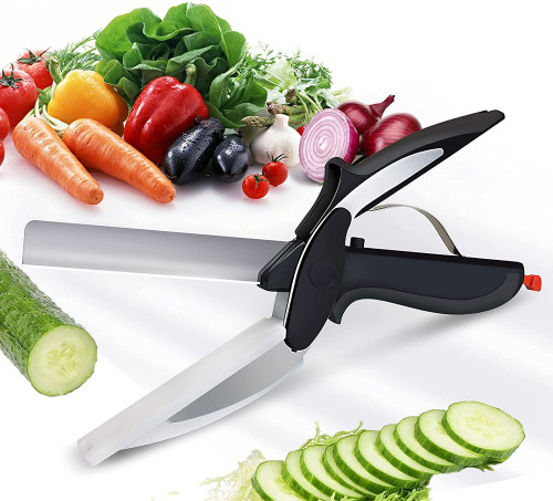 Clever Cutter 2-in-1 Knife and Cutting Board - Black and Silver