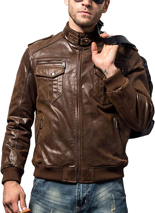 Biker Top Model Genuine Leather Jacket