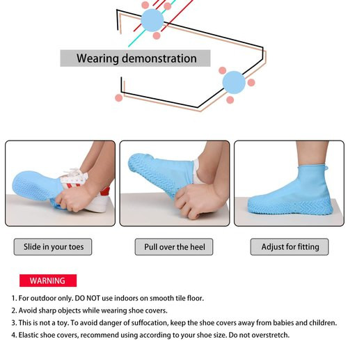 Non- Slip Silicone Rain Boot Shoe Cover Waterproof