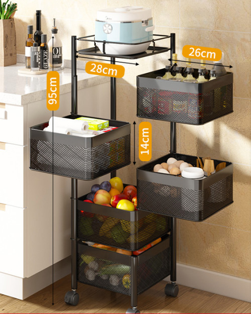 5 Tier Rotating Fruit And Vegetable Storage Basket