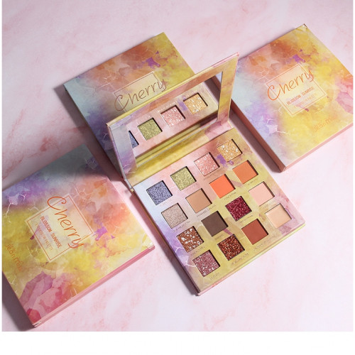 JEANMISS- Brand 16 Color Eyeshadow Palette Matte Desert Rose Eyeshadow Glitter Fairy Palette