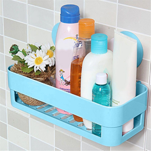 Bathroom Plastic Wall Mounted Suction Cup Storage Rack for Shower Soap Towel Organizer Kitchen Sponge Brush Sink Drain Holder Removable
