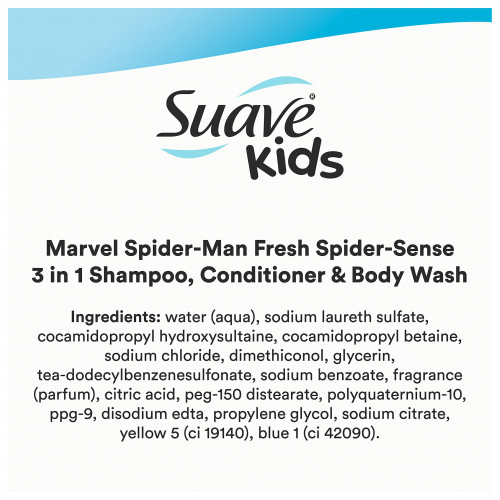 Suave Kids Star Wars Marvel Spider-Man 3in1 Fresh Spider-Sense Shampoo + Conditioner + Body Wash 828ml 