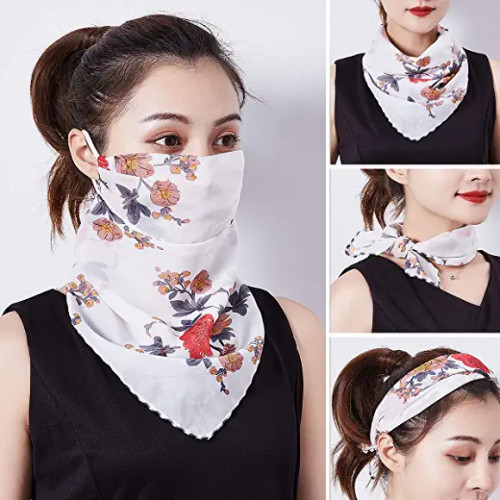 Women Print neck silk scarf