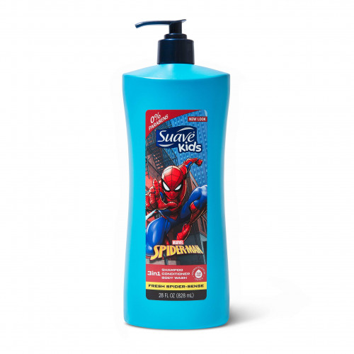 Suave Kids Star Wars Marvel Spider-Man 3in1 Fresh Spider-Sense Shampoo + Conditioner + Body Wash 828ml 